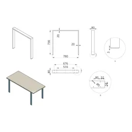 Stolne noge LIGO Bijela / Par