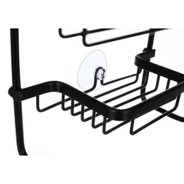 Zidna polica za tuš kabinu LOND / Crna mat