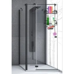 Zidna polica za tuš kabinu LOND / Crna mat