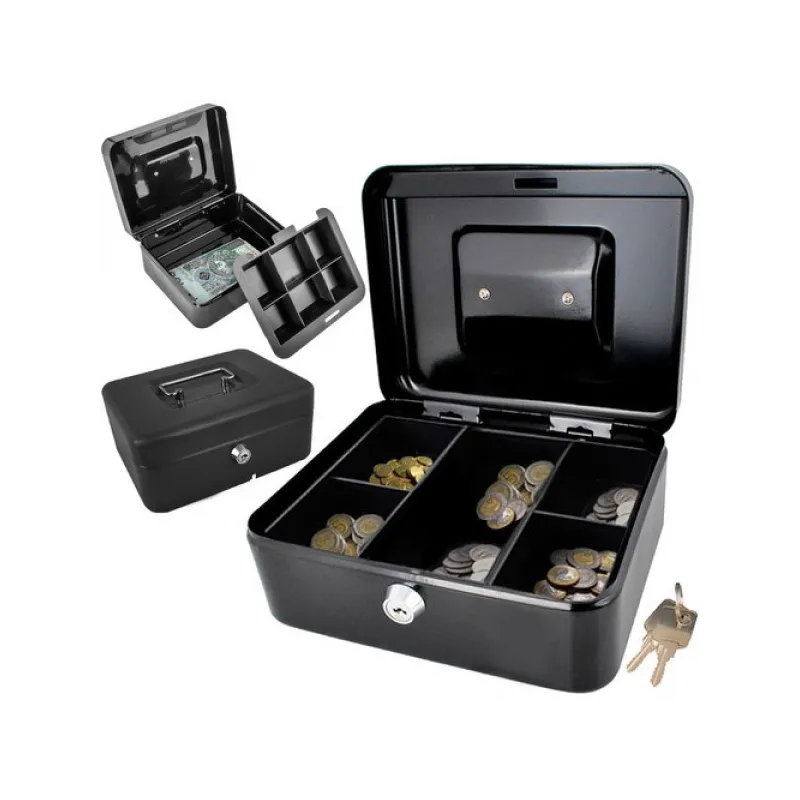 Prijenosna blagajna s bravom / Crna