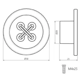 Ručka BOTTONE / Roza