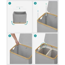 Košara za rublje SOFT 130L / Siva