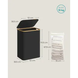 Košara za rublje SOFT 130L / Crna