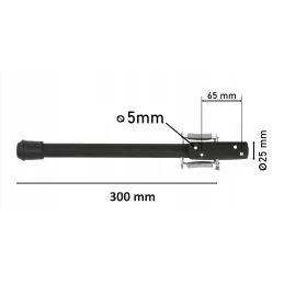 Garažna potpora 25x300 mm / Srebrna