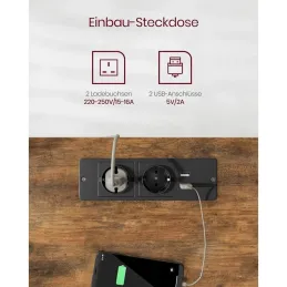 Električni podesivi stol APOLONIA 1400 x 600 / Crni - drveni dekor