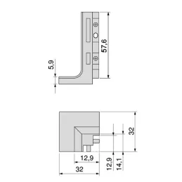 Aluminijski vanjski kut za profil GOLA - L / Crna mat