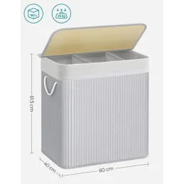 Košara za rublje GLAMUR 150L / Siva