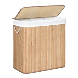 Košara za rublje GLAMUR 150L / Prirodno drvo