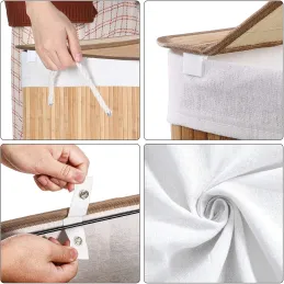 Košara za rublje GLAMUR 150L / Prirodno drvo