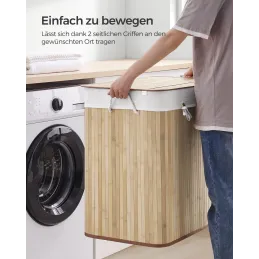 Košara za rublje GLAMUR 150L / Prirodno drvo