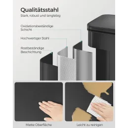 FLEXO koš za otpatke s pedalom 40L / Crna mat