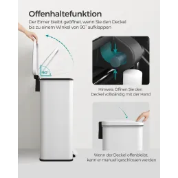 Kanta za otpad FLEXO s pedalom 40L / Mat bijela