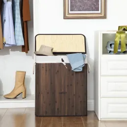 Košara za rublje GLAMUR 100L / Tamno drvo