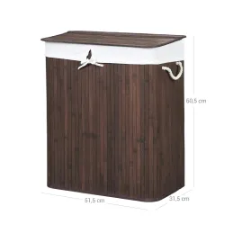 Košara za rublje GLAMUR 100L / Tamno drvo
