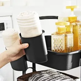 Kolica za pohranu na kotačićima RIANNA / Crna mat