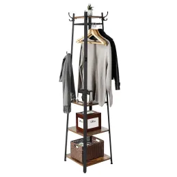 Samostojeći vješalica COAT / Crna mat - tamno drvo