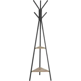 Samostojeći vješalica COCO / Crna mat - svijetlo drvo