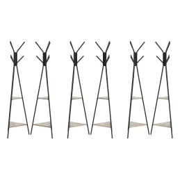 Samostojeći vješalica COCO / Crna mat - svijetlo drvo