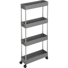 Kolica za pohranu s kotačićima AMADEO / Siva - sjajni krom