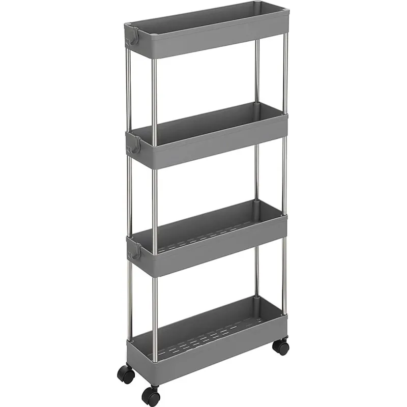 Kolica za pohranu s kotačićima AMADEO / Siva - sjajni krom