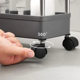 Kolica za pohranu s kotačićima AMADEO / Siva - sjajni krom