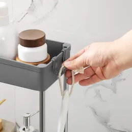 Kolica za pohranu s kotačićima AMADEO / Siva - sjajni krom