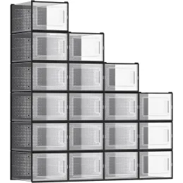 Set od 18 kutija za pohranu cipela AXION / Prozirna - crna