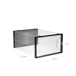 Set od 18 kutija za pohranu cipela AXION / Prozirna - crna