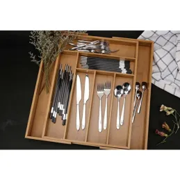 Drveni podesivi organizator za pribor UNIOS / Bambusovo drvo