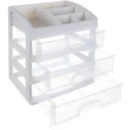Organizator za kozmetiku CLEAR / Transparentan - bijela