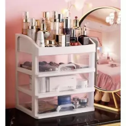 Organizator za kozmetiku CLEAR / Transparentan - bijela
