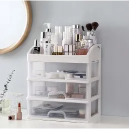 Organizator za kozmetiku CLEAR / Transparentan - bijela