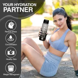 Sportska boca za vodu DRINK-FIT 1000 ml / Crna