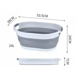 Silikonska košara za rublje LONNA 24L / Bijela