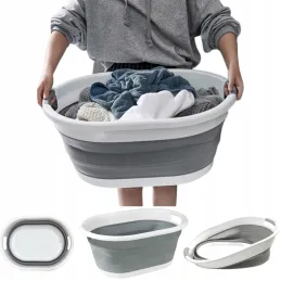 Silikonska košara za rublje LONNA 24L / Bijela