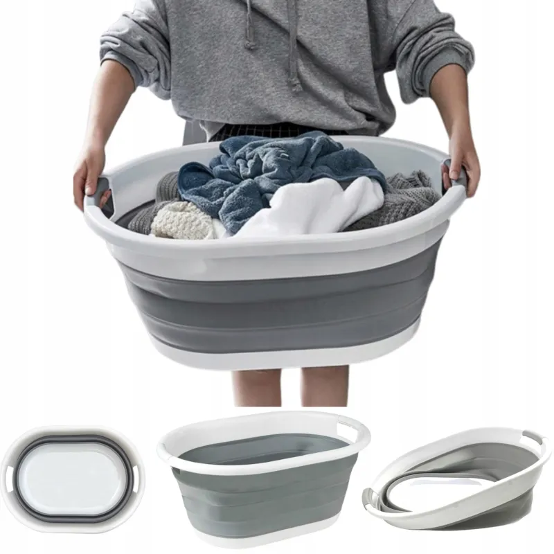 Silikonska košara za rublje LONNA 24L / Bijela