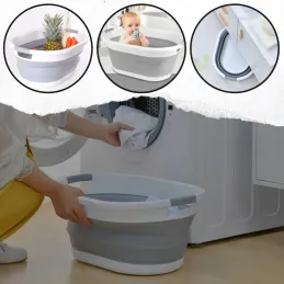 Silikonska košara za rublje LONNA 24L / Bijela