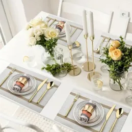 Podloga za stol GENIA 300 x 450 mm / Siva-zlatna