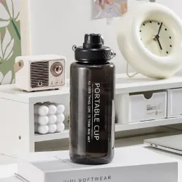 Sportska bočica za vodu FITTNESS 600ml / Crni dim