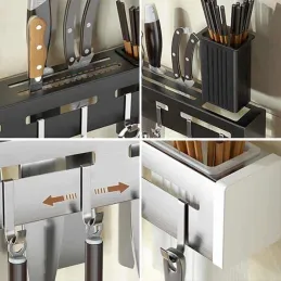 Držač za nože i pribor za zid ALEXA 500 mm / Crna mat