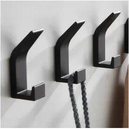 Set od 5 samoljepljivih kuka LULO / Crna mat