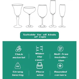 2kom jednoradni držač za čaše MILENIUM / Bijela