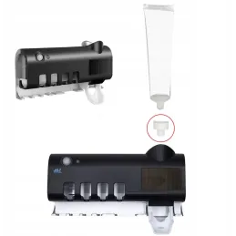 Ekskluzivni držač za četkice za zube s UV sterilizacijom i dozatorom / Crna mat