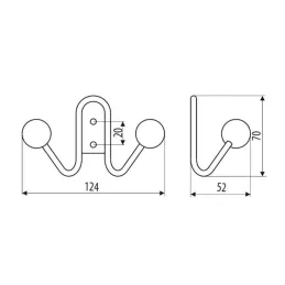 Vješalica GIANO MINI / Crna mat + drvo