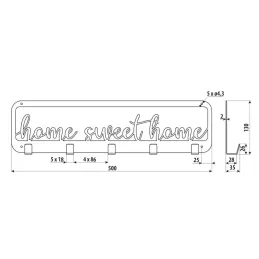 Vješalica za zid HOME 3 / Crna mat