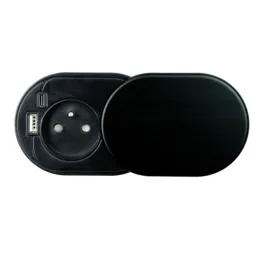 Električna utičnica SLIDE 1x230V + 1xUSB C+A FRENCH / Crna mat