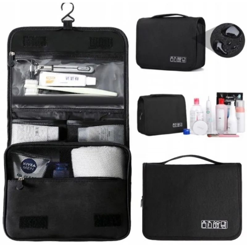 Putni organizator za kozmetiku CLEAR / Crni