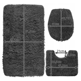 3-dijelni set podložaka za kupaonicu / Antracit