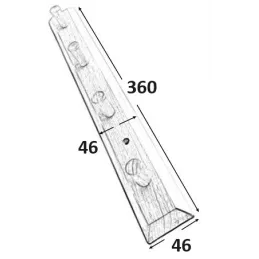 Vješalica za zid OLBIA / Sirova bukva