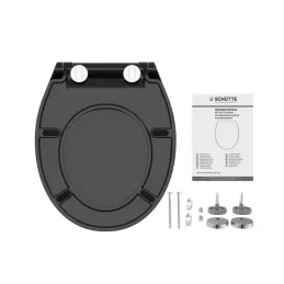 WC daska s tihim zatvaranjem SLIM / Crna